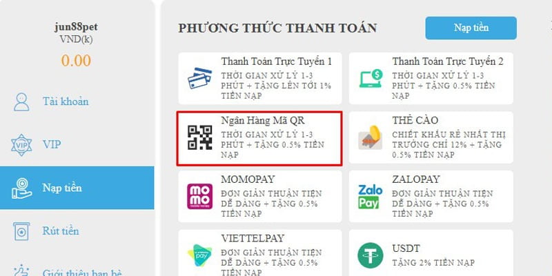 Tổng quan về các phương pháp nạp tiền Bj66 - Bj66